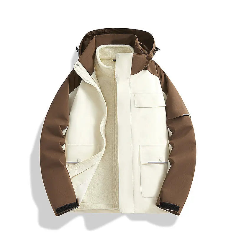 Windproof And Waterproof 3 In 1 Shell Jacket InsPrint
